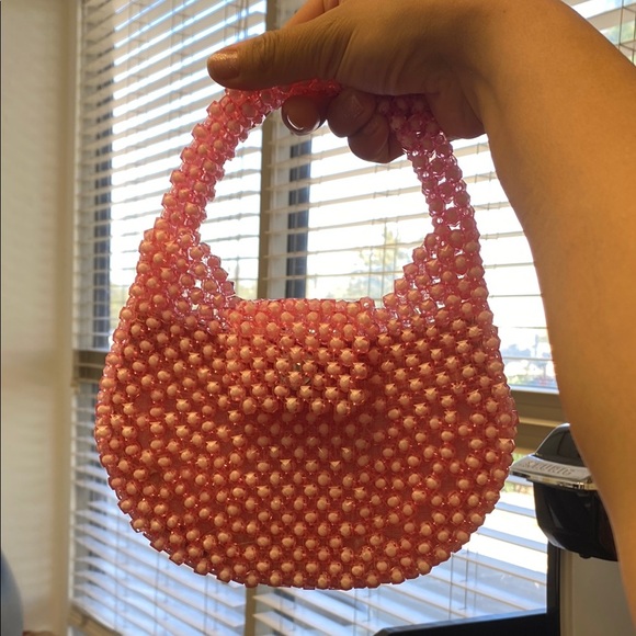 Pink Beaded Women's Bag - Picture 3 of 3